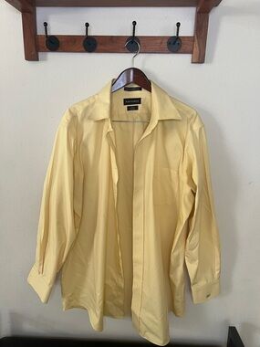 Paul Fredrick Classic Fit Yellow Button Down Long-Sleeve Two Ply Cotton